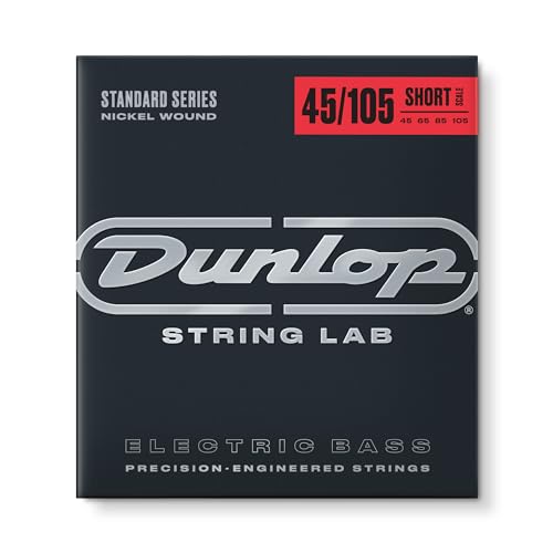 Dunlop Bass Nickel Wound DBN45105S Satz von 4-saitigen Basssaiten Medium .045 - .105 Inch Short Scale
