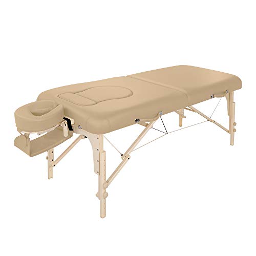 Master Massage 71cm EvaMobil Massageliege Schwangerschaftsliege Klappbar Beauty Bed Bauchloch Bauchkissen mit Tragetasche-Beige