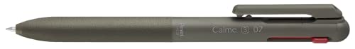 Pentel BXAC37D Calme 3-Farb-Kugelschreiber, deutlich gedämpftes Klick-Geräusch, Griffzone in Lederoptik, nachfüllbar, Kugel 0.7mm = Strichstärke 0.35mm, schwarz/rot/blau, 1VE=10 Stück