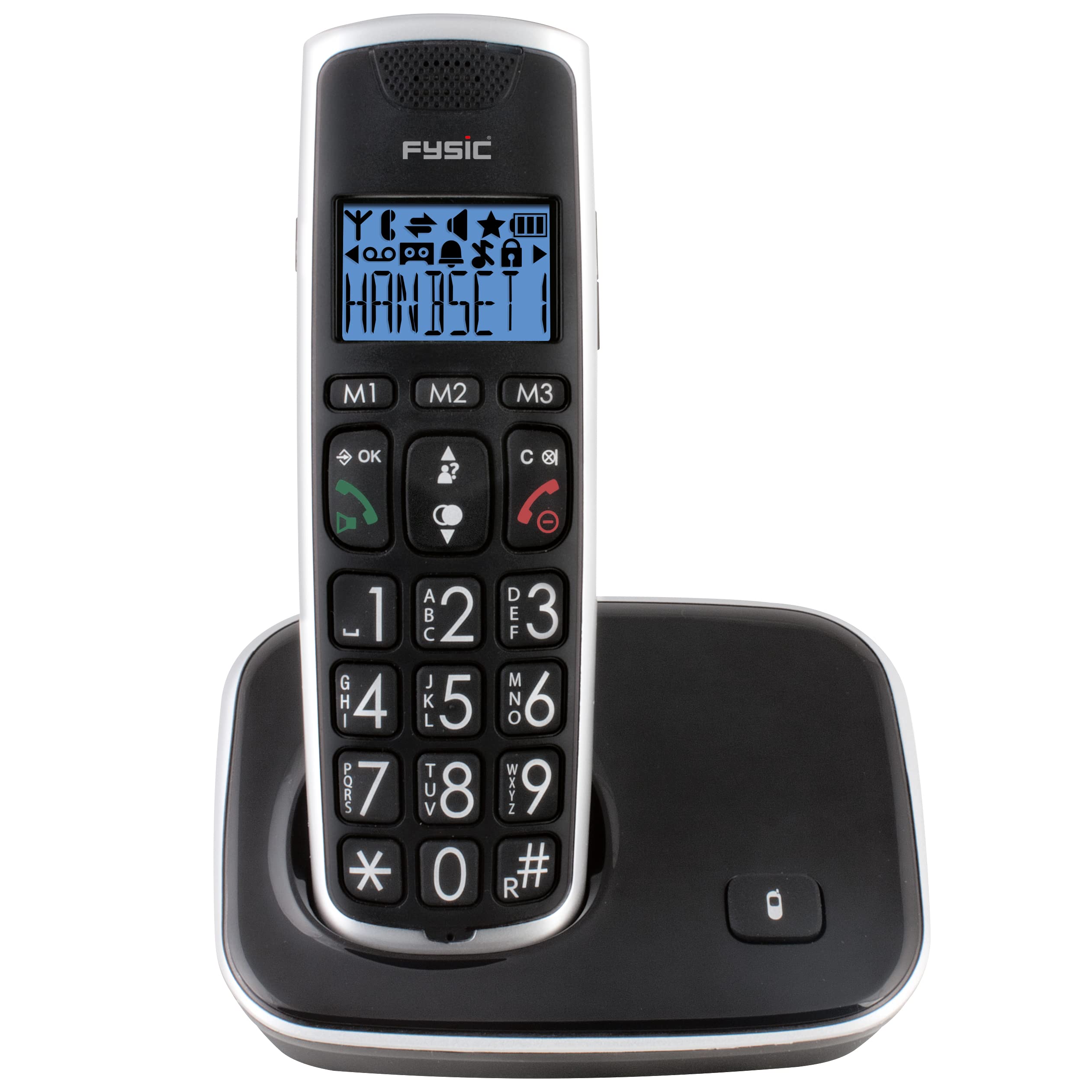 FX-6000 Schnurloses Festnetztelefon - extra große Tasten, einfache Bedienung, Klingelblitzlicht, Klingelton sehr laut einstellbar - Ideal für Senioren geeignet
