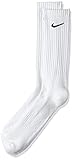 Nike 6 Paar Herren Damen Socken SX4508 weiß oder schwarz oder weiß grau schwarz, Farbe:weiß, Sockengröße:34-38