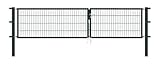Alberts 648589 Doppeltor Flexo mit Zubehör | verschiedene Breiten und Höhen | anthrazit | Breite 350 cm | Höhe 80 cm