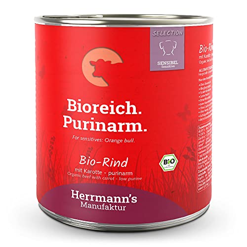 Herrmann's - Selection Sensibel Bio Rind mit Karotten - purinarm - 6 x 800g - Nassfutter - Hundefutter
