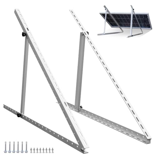 ECO-WORTHY 45in Solarpanel Halterung, 114cm Solarmodul Halterung, Halterung Balkonkraftwerk für 100W-400W Solarpanel, Halterung für Solarpanel für Dachhalterungen Solarmodule
