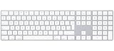 Apple Magic Keyboard mit Ziffernblock: Bluetooth, wiederaufladbar. Kompatibel mit Mac, iPad oder iPhone; Dänisch, Silber