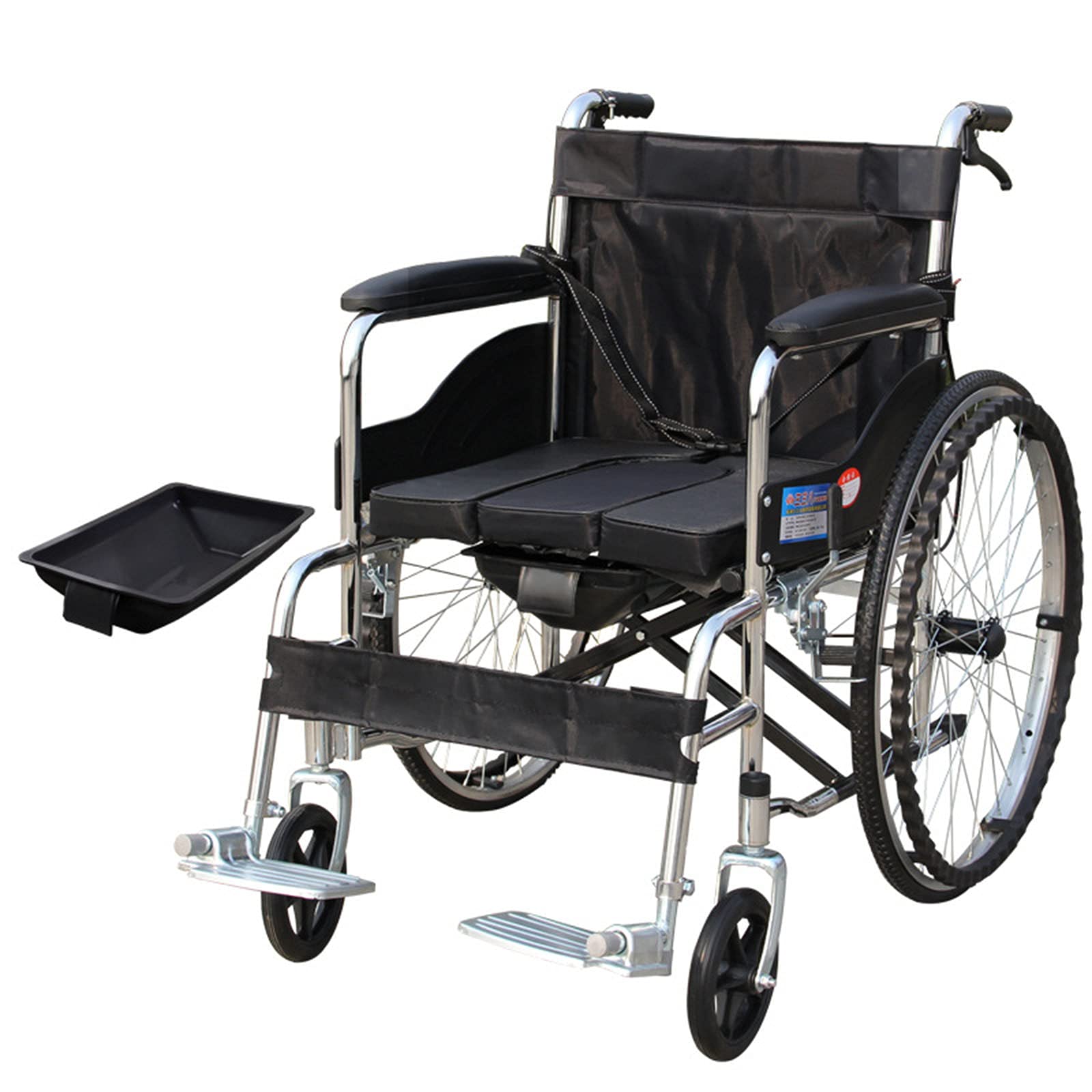 Rollstuhl Faltbar, Leichter faltbarer Reiserollstuhl mit Bremsen - nur 17 kg - Wird zum Transport von Behinderten und Erwachsenen verwendet,B