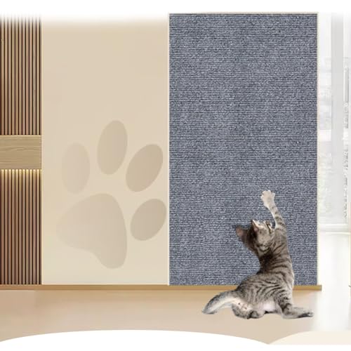Asisumption Cat Scratching Mat 39.4” X 11.8”Cat Scratch Mat,Trimmable Self-Adhesive Cat Couch Protector for Cat Wall Furniture Stick on Cat Scratching Pads (C,23.6in*3.28 ft)