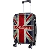 Trendyshop365 Hartschale Handgepäckkoffer London Großbritannien Flagge 55 Zentimeter 36 Liter 4 Räder England