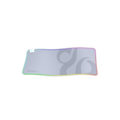 Newskill Nemesis V2 Ivory Gaming-Mauspad RGB mit Unterseite aus Naturkautschuk und Mikrofaser-Oberfläche (RGB-Hintergrundbeleuchtung rund um die Unterseite), Größe XL, Weiß