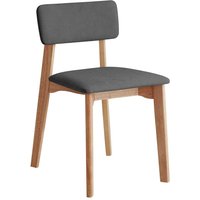 Skandi Design Stühle in Anthrazit Webstoff Massivholzgestell