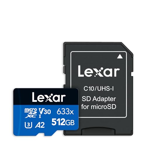 Lexar microSDXC Card 512GB UHS-I High-Performance 633x U3 100MB/s