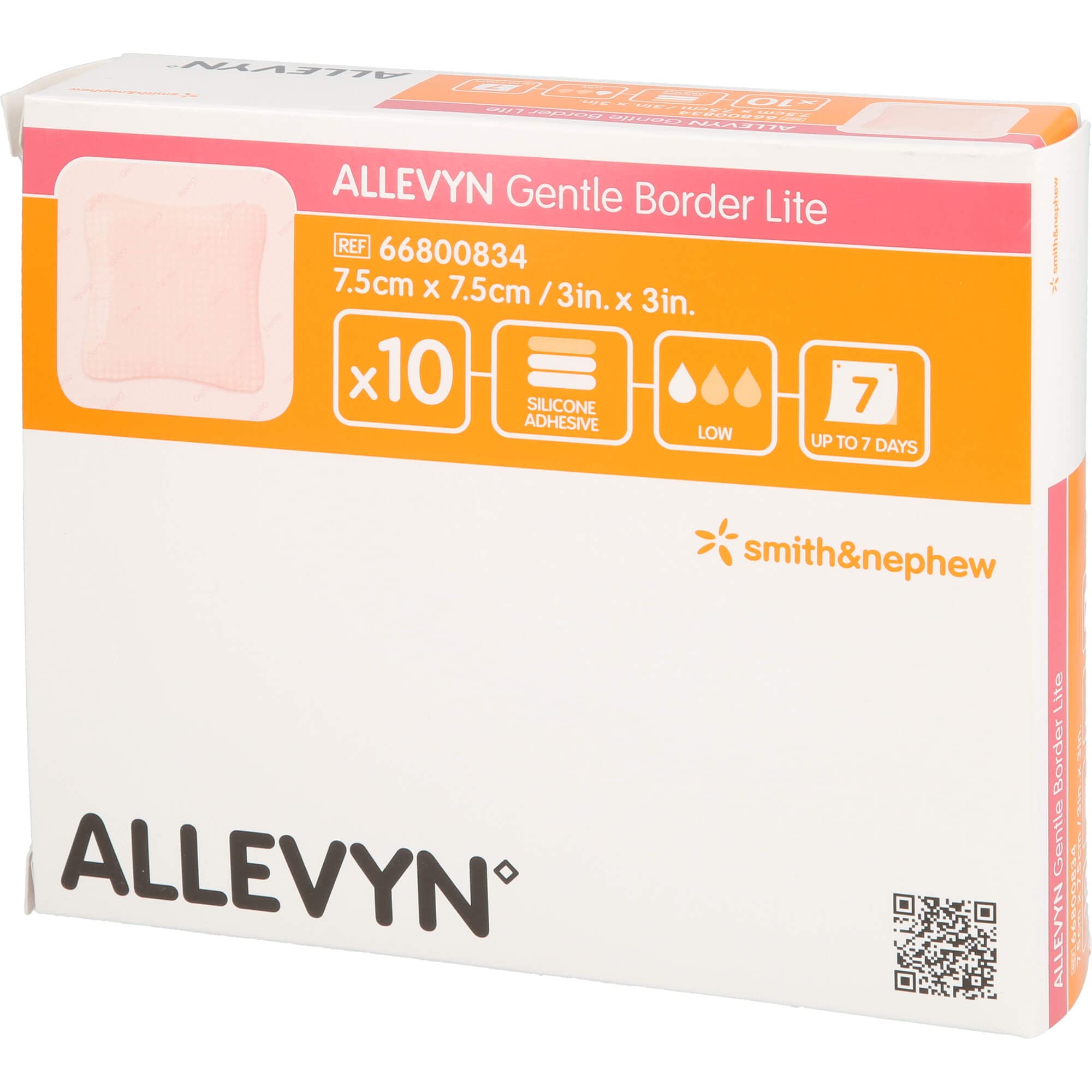 ALLEVYN Gentle Border Lite 7,5x7,5 cm Schaumverb. 10 St