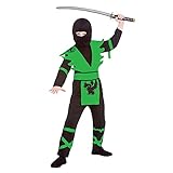 Boys Ninja Assassin Black Red Fancy Dress Up Party Costume Halloween Outfit