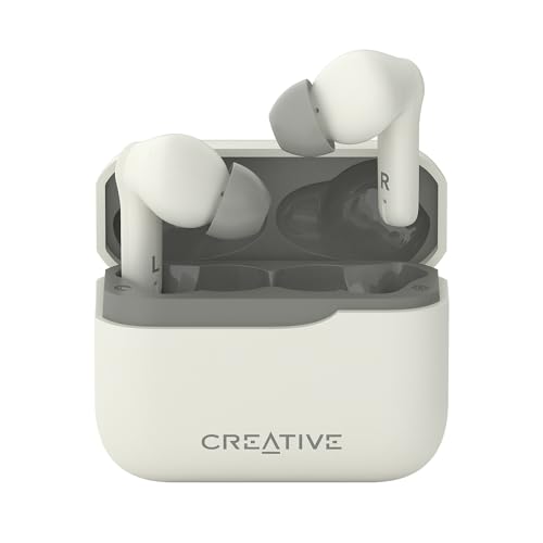 CREATIVE Zen Air Plus Leichte, echte kabellose In-Ears mit Bluetooth LE-Audio, hybrider aktiver Geräuschunterdrückung, Umgebungsmodus, bis zu 32 Stunden Gesamtspielzeit, 6 Mikrofone