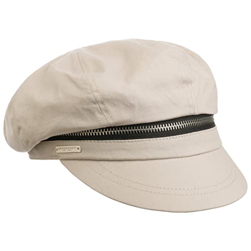 Seeberger Zip Cotton Ballonmütze Schirmmütze Schildmütze Baumwollcap Bakery-Boy-Mütze (One Size - beige)