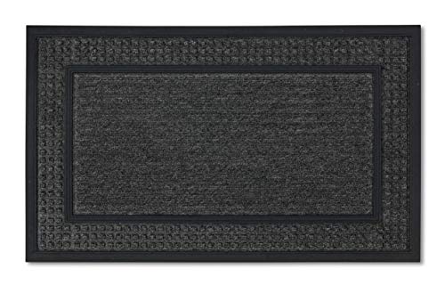 ASTRA Fussmatte - Sauberlauf - Schmutzfangmatte - Outdoorfußmatte - Stufenmatte - Stufenteppich geeignet - strapazierfähige Türmatte - 50 x 80 cm - grau