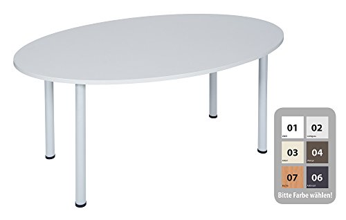Dila GmbH Besprechungstisch Schreibtisch Konferenztisch Oval Tisch Büromöbel Schreibtische (Anthrazit, 160 x 100)