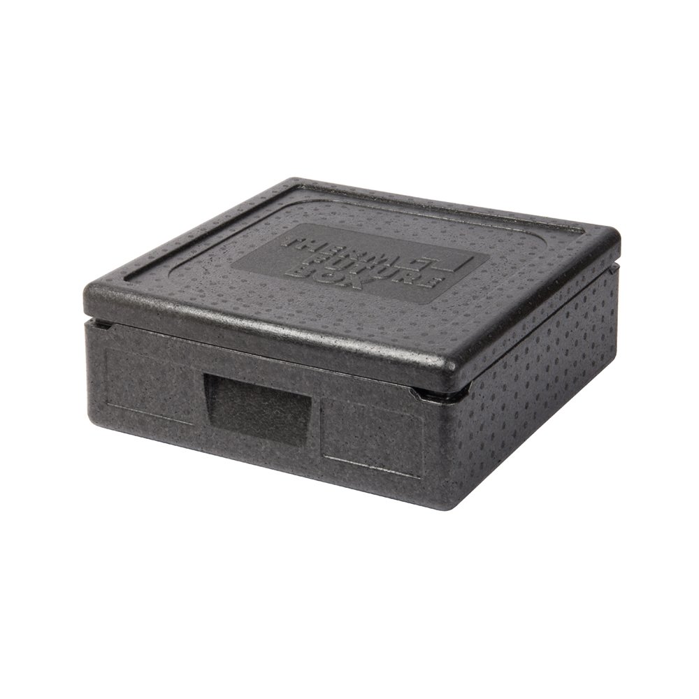 Thermo Future Box Quadratische Thermobx Kühlbox, Transportbox Warmhaltebox und Isolierbox mit Deckel,21 Liter Pizzabox Family ,Thermobox aus EPP (expandiertes Polypropylen)