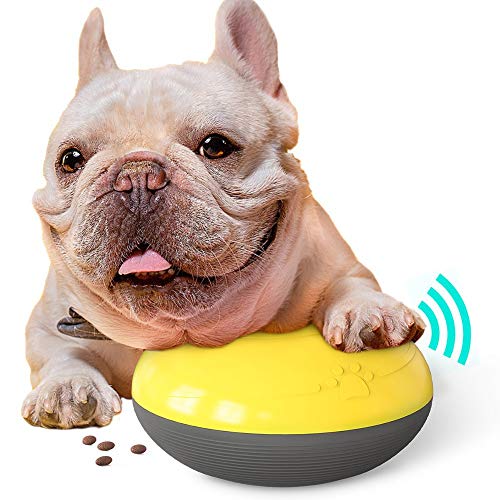 Bosixty Haustier Slow Food Bowl, Hunde Kauen Backenzähne Spielzeug, Hund Gesangsspielzeug Leckage Feeder Sound Ball Puzzle