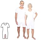 Pflegebody für Erwachsene bei Inkontinenz/Demenz, unisex, kurzarm/kurz, mit Beinreißverschluß, weiß, ActivePro (XL)