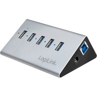 LogiLink USB 3.0 Hub mit Netzteil, 4 Port + Schnell-Ladeport