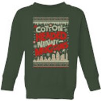 Elf Cotton-Headed-Ninny-Muggins Knit Kinder Weihnachtspullover - Dunkelgrün - 11-12 Jahre