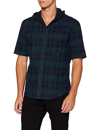 Urban Classics Herren Hooded Short Sleeve Kapuzen T-Shirt, Navy, M