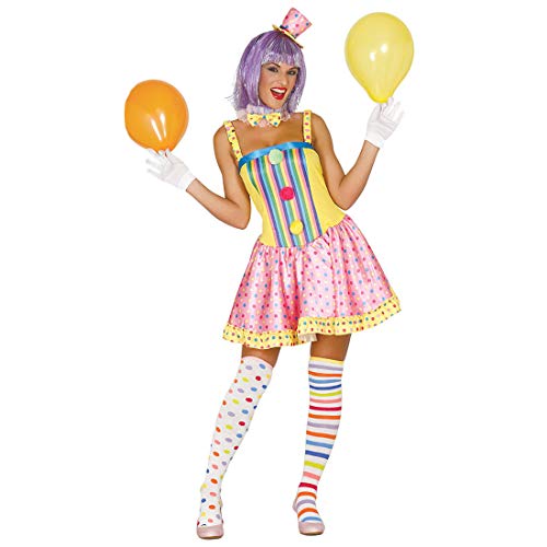 Amakando Farbenfrohes Clownskostüm für Frauen/M (38/40) / Harlekin Kostüm für Damen/Genau richtig zu Karneval & Mottoparty