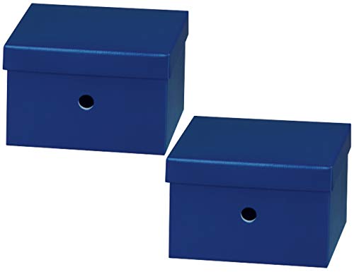 Nips Uni Colour Mehrzweckbox, 2er Packung, blau, B 26, 5 x T 26, 5 x H 16, 5 cm