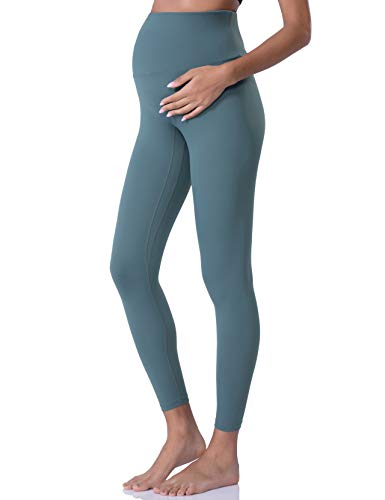 POSHDIVAH Damen Umstandsleggings über dem Bauch Schwangerschaft Yoga Hosen Active Wear Workout Leggings, dunkelgrün, Groß