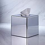xmwm Taschentücher Box-Taschentuchhalter Chrom Spiegel quadratisch Taschentuchboxhalter für Kleenex Serviette Bad Organizer Ständer