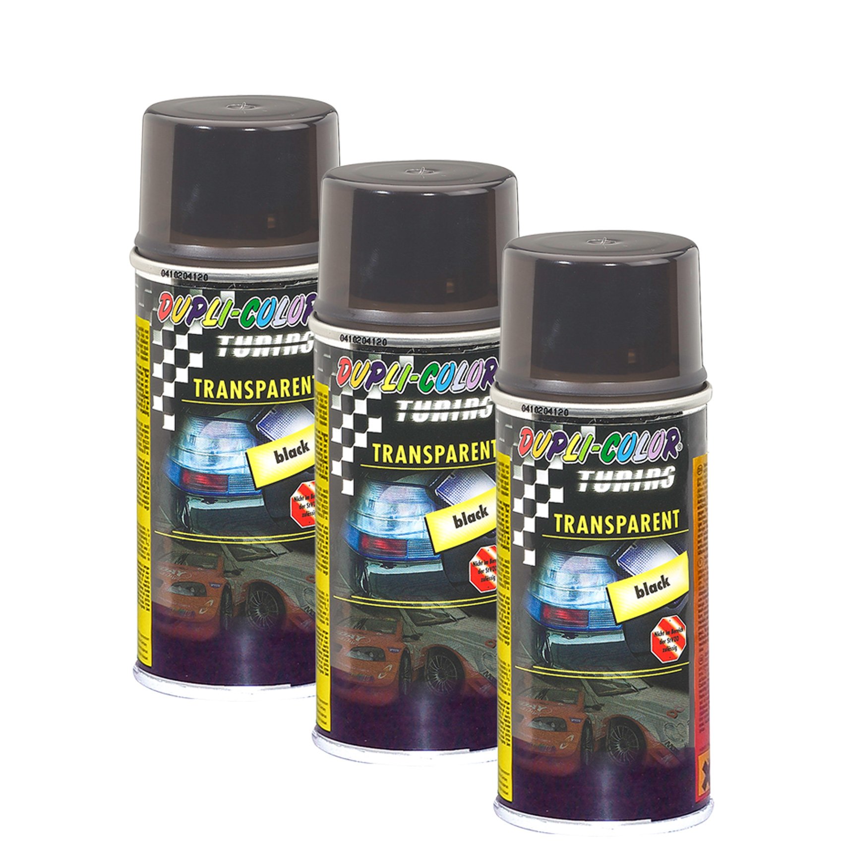 3x Dupli-Color Transpartent black Spray Schwarz 150 ml 430213