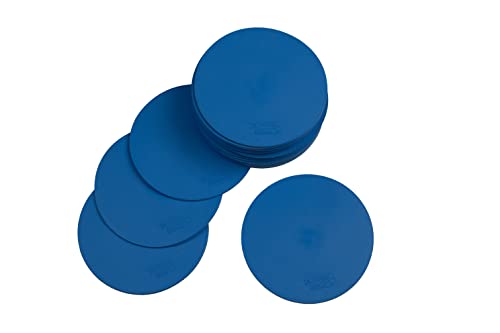 POWERSHOT® Markierungsscheiben aus Vinyl mit Halter - 24er Set - rutschfest (blau)