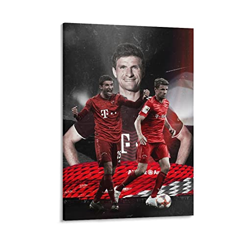JIANJIE Thomas Müller Fußball Superstar Inspirierendes Sportposter Deutsche Mannschaft Kapitän (11) Leinwand Wandbild Poster Deko