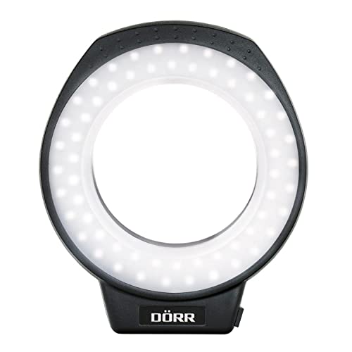 Dörr Ultra 80 LED-Ringlicht mit zuschaltbarem Blitz inkl. Anschlussringe schwarz