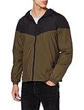 Urban Classics Herren 2-Tone Tech Windrunner Jacke, blk/Darkolive, S