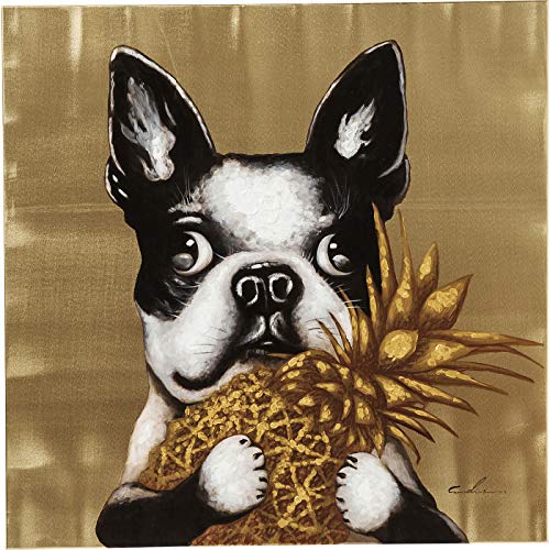 Kare Touched Dog With Pineapple Design Bild, 80 x 80 cm