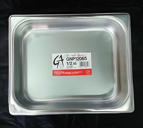 Pentole Agnelli COIXGNP12065 Gastronorm Spülschüssel 1/2, Metall, Silber/schwarz, 26.5 x 32.5 x 6.5 cm