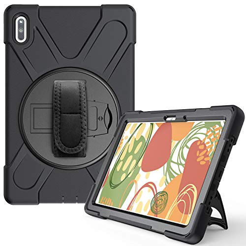 YGoal Hülle für Huawei MatePad 10.4 - [Handschlaufe] [Schultergurt] Robuste Schutzhülle mit Fallschutz Case Cover für Huawei MatePad 10.4 Zoll, Schwarz