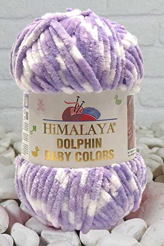 Himalaya Delphin Baby Colors (5er-Pack), 5 x 100 g, super sperriges Himalaya-Garn, Deckengarn, Samtgarn, Strickgarn, Amigurumi-Garn (80429)