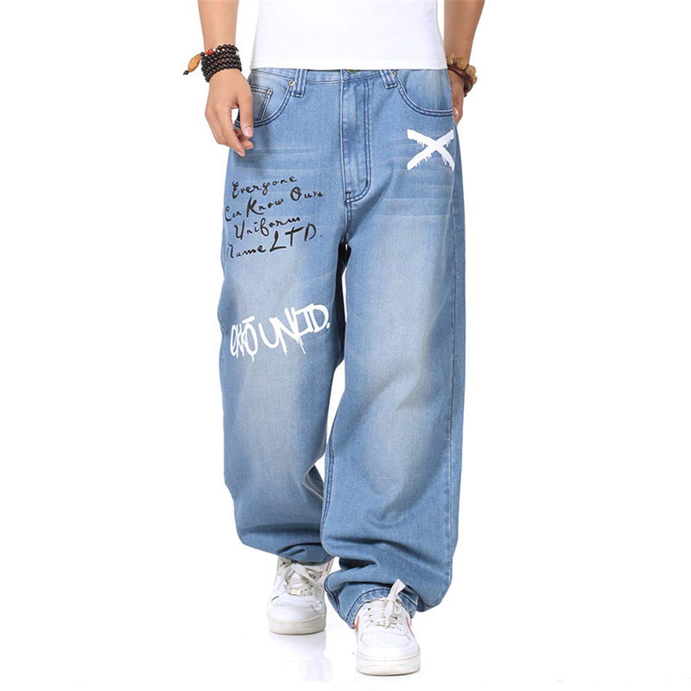 WYX Herren Jeans Mann Lose Jeans Hip Hop Skateboard Jeans Baggy Pants Jeans Hip Hop Herren Jeans,a,32