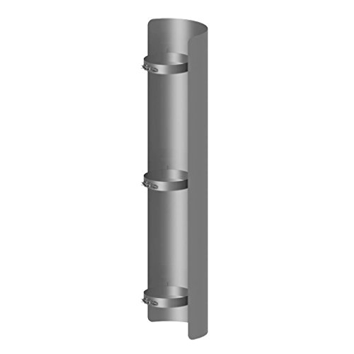 Ø 130 mm Ofenrohr Strahlungsschutz 100 cm Gussgrau - 2mm Stahlblech - Sensotherm Beschichtung - für den Sichtbereich geeignet - Hitzeschutzblech - Ofenrohrschutzblech