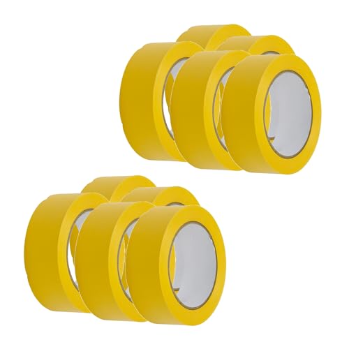 Handelskönig 10 x PVC-Schutzband gelb 38 mm gerillt Klebeband Putzerband Putzband
