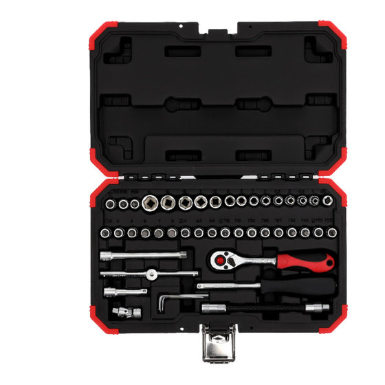 GEDORE red® - Steckschlüsselsatz, 46-teilig, Umschaltknarre, Steckschlüssel und Bitsatz, 3/4"