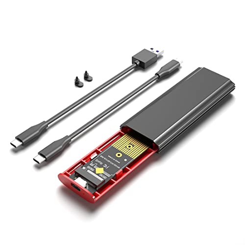 Veciado M2 SSD NVME GehäUse M.2 USB 3.1 SSD Box Case für M.2 PCIe NVMe M Key 2230/2242/2260/2280 Werkzeugloser Adapter, Schwarz