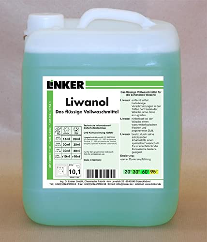 Linker Chemie Liwanol Vollwaschmittel flüssig 10,1 Liter Kanister- frischer und angenehmer Duft | Reiniger | Hygiene | Reinigungsmittel | Reinigungschemie |