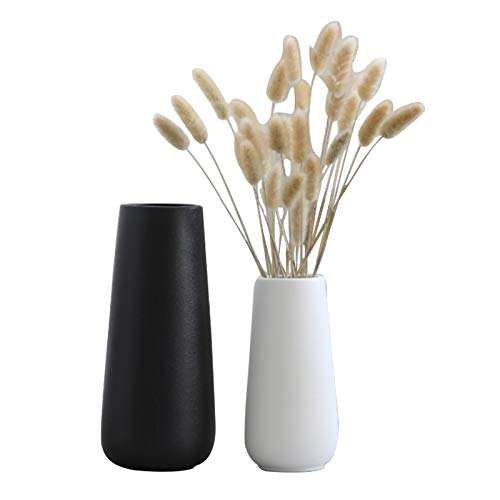 WUHUAROU 2 Deko Vasen Blumenvasen Minimalistische Keramikvase Desktop Vasen für pampasgras Home Office Herzstück Dekoration (20 * 4.8cm/23.3 * 6.5cm)