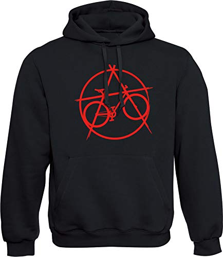 Baddery Fahrrad Pullover Herren : Anarchy Bike - Sport Pullover Herren - Mountainbike Hoodie Kapuzenpullover (M)
