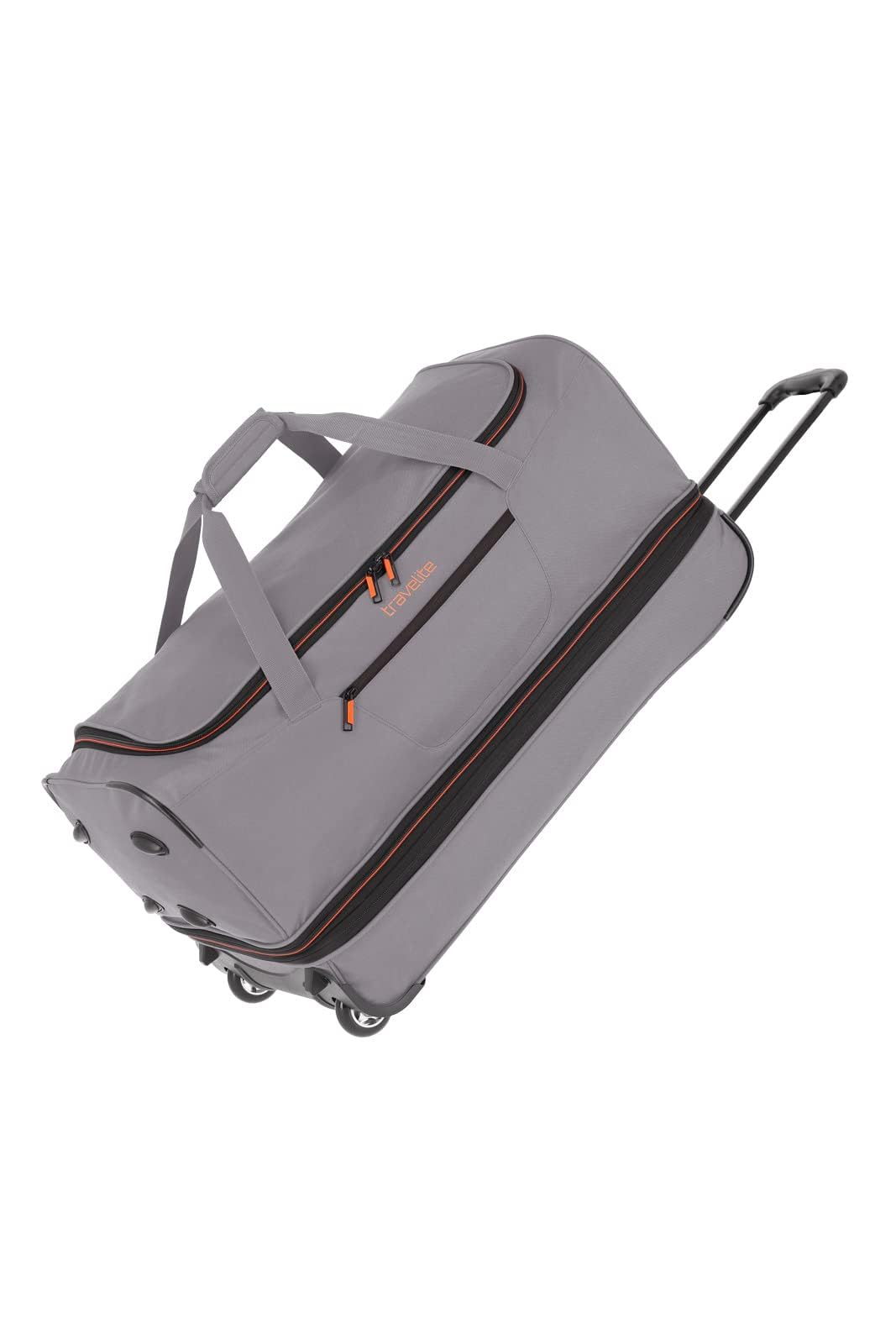 travelite 2-Rad Trolley Reisetasche Gr. S mit Dehnfalte, Gepäck Serie BASICS: Weichgepäck Reisetasche mit Rollen mit extra Volumen, 55 cm, 51 Liter (erweiterbar auf 64 Liter)