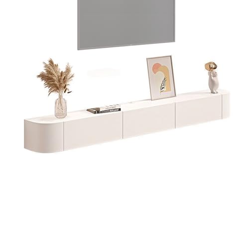 XRRJFYH Lowboard Hängend TV Schrank Holz TV Board Fernsehschrank TV Bank TV Cabinet Wohnzimmer Fernsehtisch TV Tisch (Color : Wit, Size : 140cm/55in)